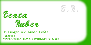 beata nuber business card